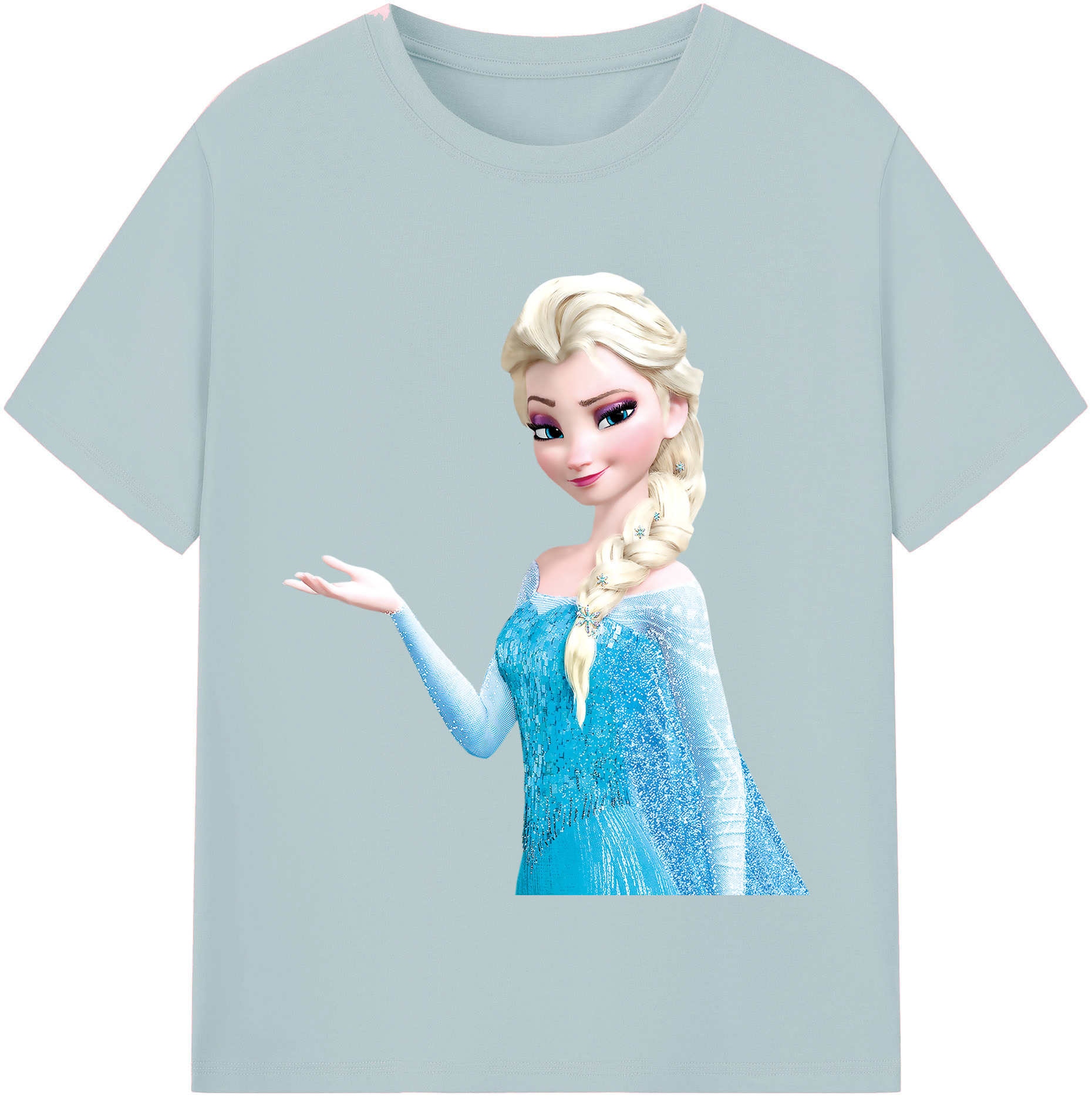 （画像用） アナと雪の女王 アンナ エルサ Frozen Anna Elsa 綿100％半袖Tシャツ（フロントプリント）